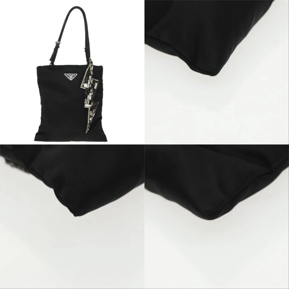 PRADA Chain Shoulder Bag Nylon Black Silver Auth 100262AV - Picture 14 of 14